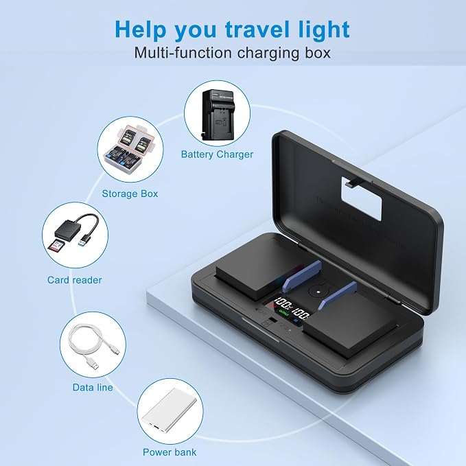 CGA-S002E/DWM-BM7 Camera Battery Multifunctional Charger Set Compatible - Image 2