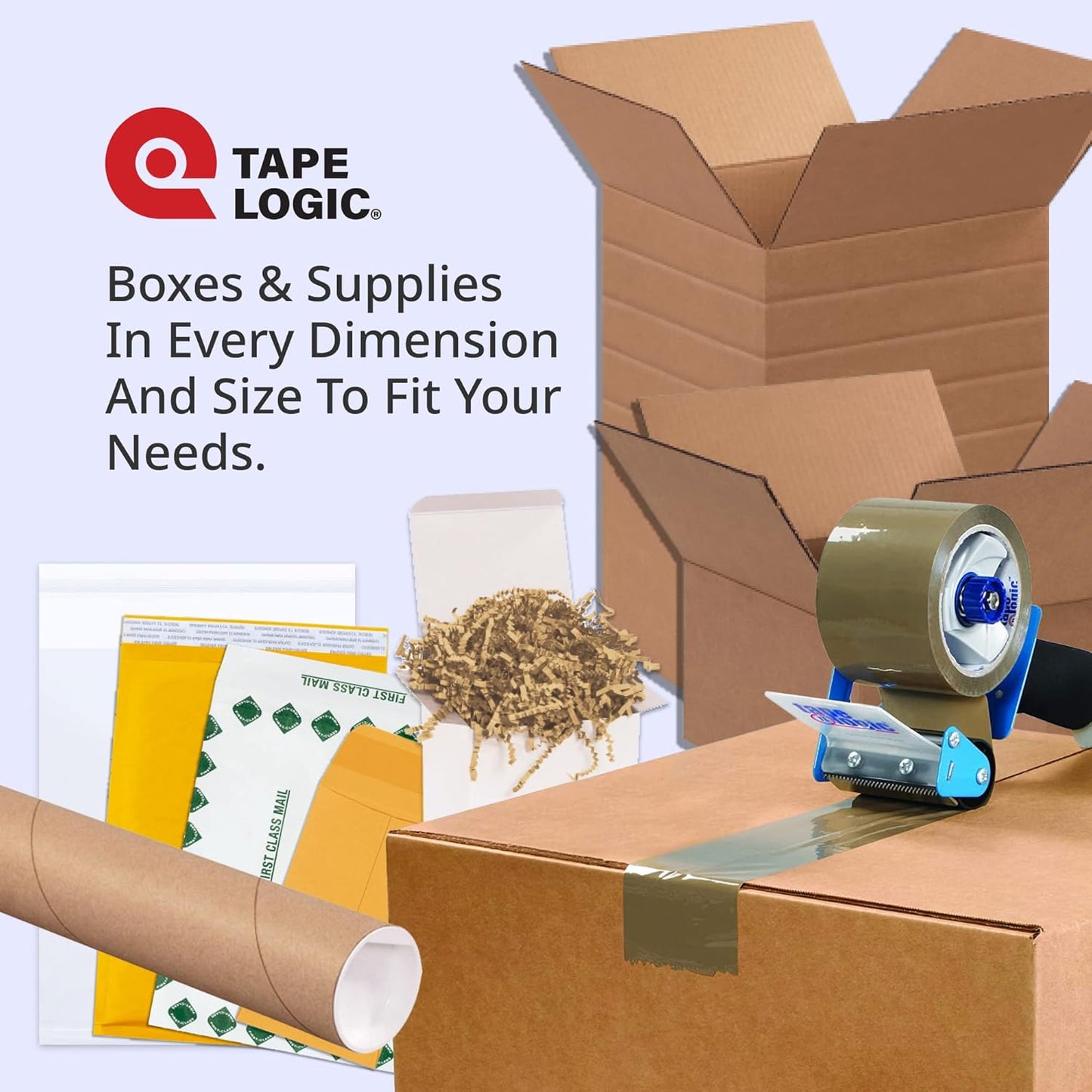 TAPE LOGIC Heavy Duty Packing Tape 3 Inch x 55 Yds, 2.0 Mil - 6 Rolls | Acrylic Clear Packaging Tape for Shipping Boxes, Moving, Home or Office Use