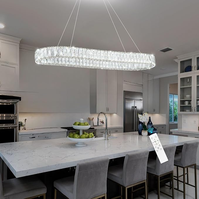HAIXIANG LED Long Chandeliers for Dining Table Modern Chandelier Dimmable - Image 7