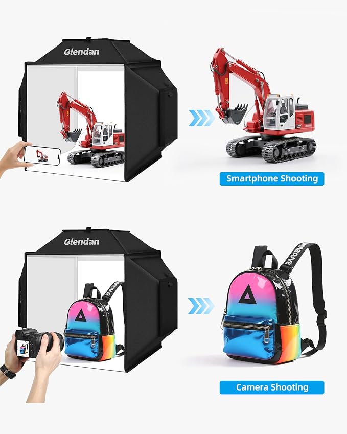 Glendan Light Box for Photography: 16"x16" Portable Photo Studio Soft Box - Image 9