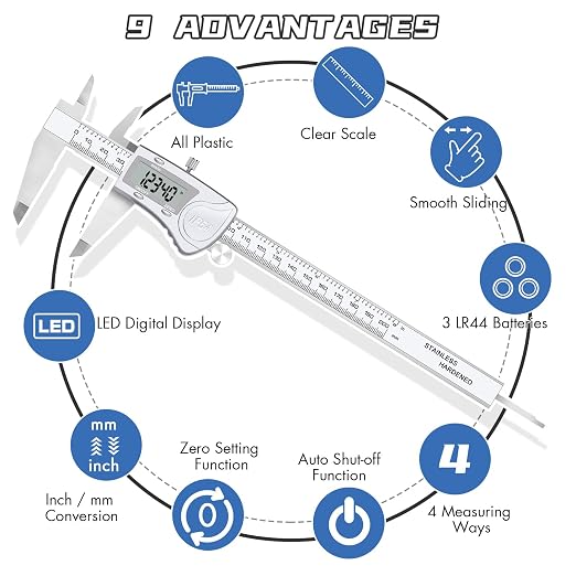 Electronic Digital Calipers, inch and Millimeter Conversion, LCD Screen - Image 4