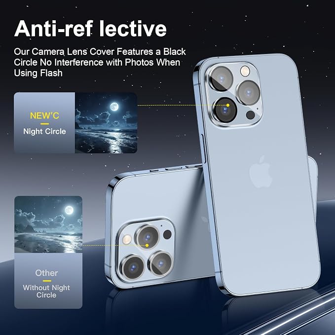 NEW'C 3x Privacy for iPhone 13 Pro Screen Protector+ 3x Camera Lens Protector - Image 7