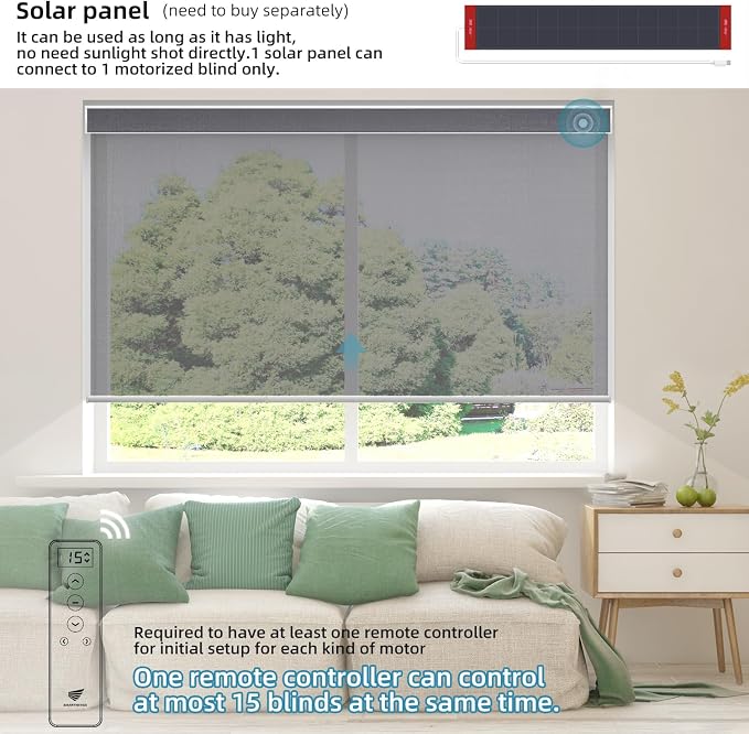 SmartWings Motorized Light Filtering Roller Shades 60% Blackout Work - Image 5