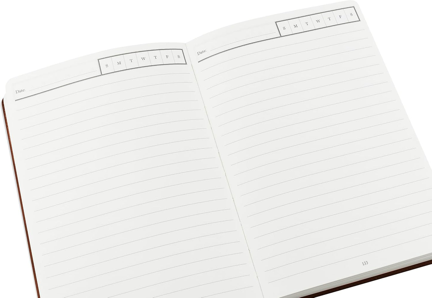 Wykeham's Executive 2026 Undated Daily Journal Planner – US Format – Customization Available (Brown, 8.5"×5.5" - Undated)