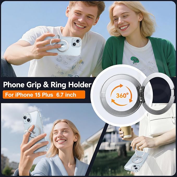toushion 3 in 1 for iPhone 15 Plus Case Stand |Build in Kickstand, Screen - Image 4