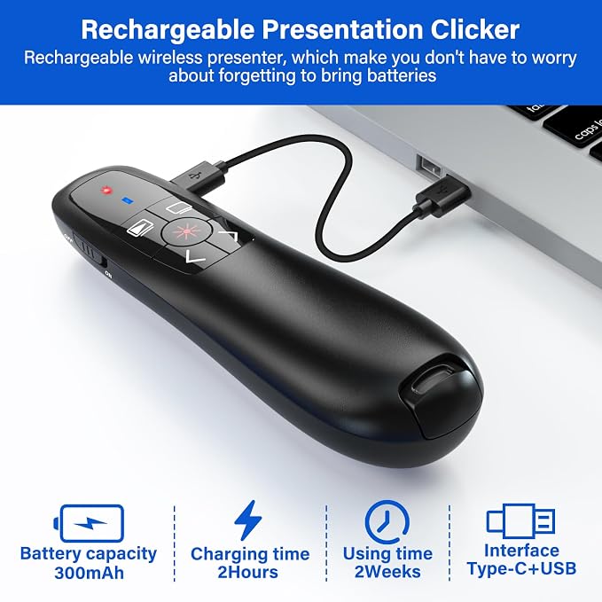 2-in-1 USB Type C Presentation Clicker, Clicker - Image 8