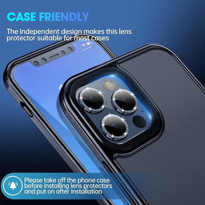 for iPhone 15 Pro/iPhone 15 Pro Max Camera Lens Protector Bling Individual - Image 5