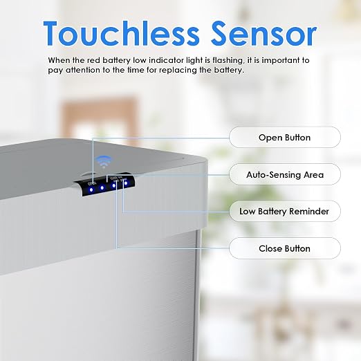 Sensor Trash Can, Touchless Motion Sensor Trash Bin, Smart Automatic Garbage Can - Image 3