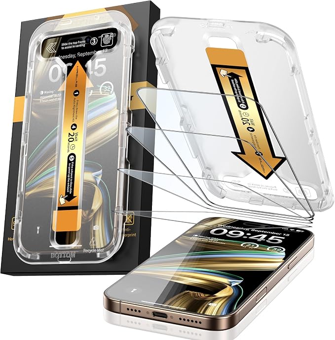 MRGLAS 4-Pack TOP 9H+ Glass for iPhone 15 Pro Screen Protector UNBREAK Tempered by MRGLAS