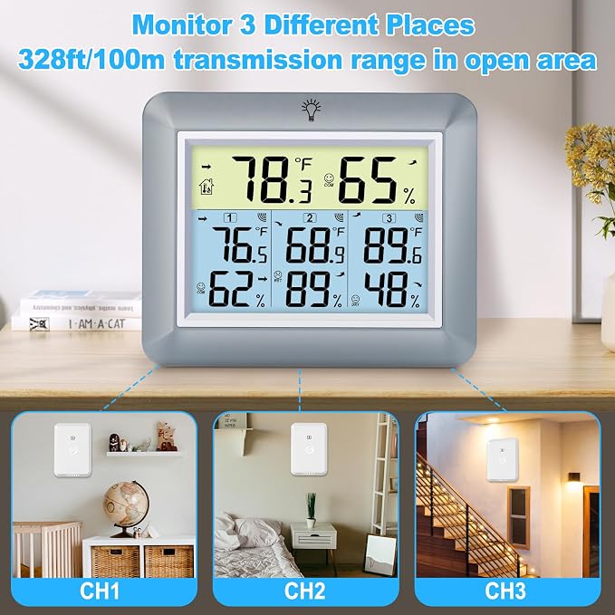 Urageuxy Weather Station Wireless Indoor Outdoor Thermometer - Image 4