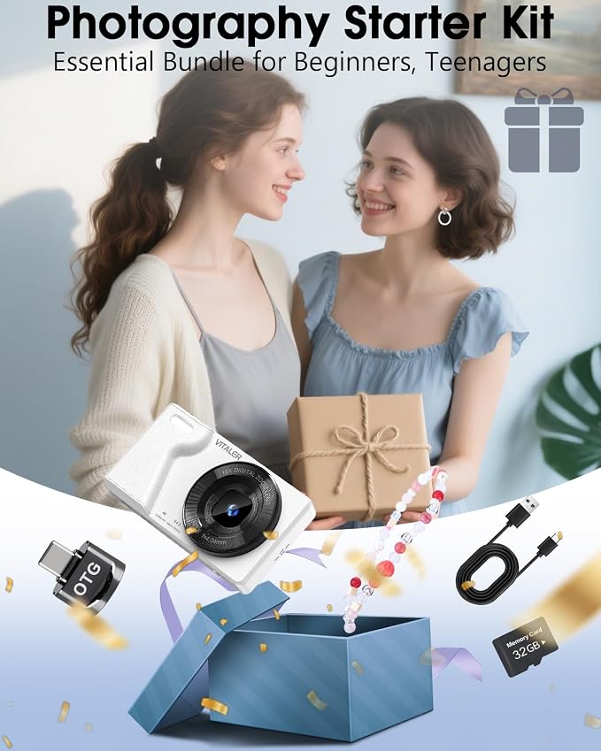 Digital Camera with Front Rear Lens, Autofocus 64MP 4K Camera - Image 9