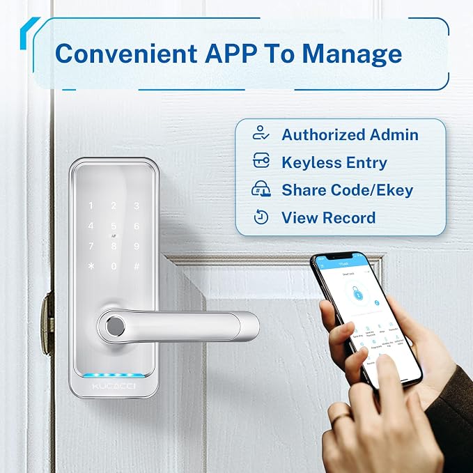 Keypad Smart Door Lock with Handle: Kucacci Keyless Entry Smart Lock - Image 3