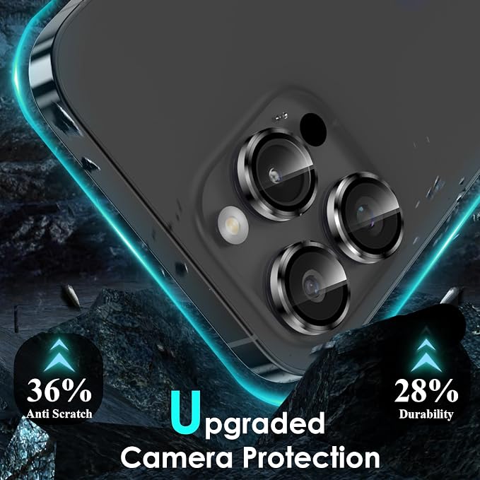 YWXTW Camera Lens Protector for iPhone 15 Pro/iPhone 15 Pro Max, Tempered Glass - Image 3