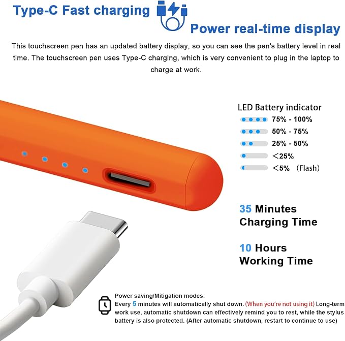 Stylus Pens for Touch Screens Power-Display Tablet Pen POM Tip Magnetic Digital - Image 2