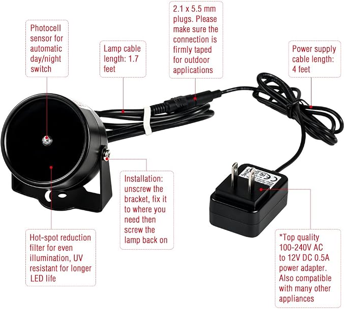 80ft IR Illuminator | AI4 No Hot Spot Wide Angle Infrared Light - Image 3