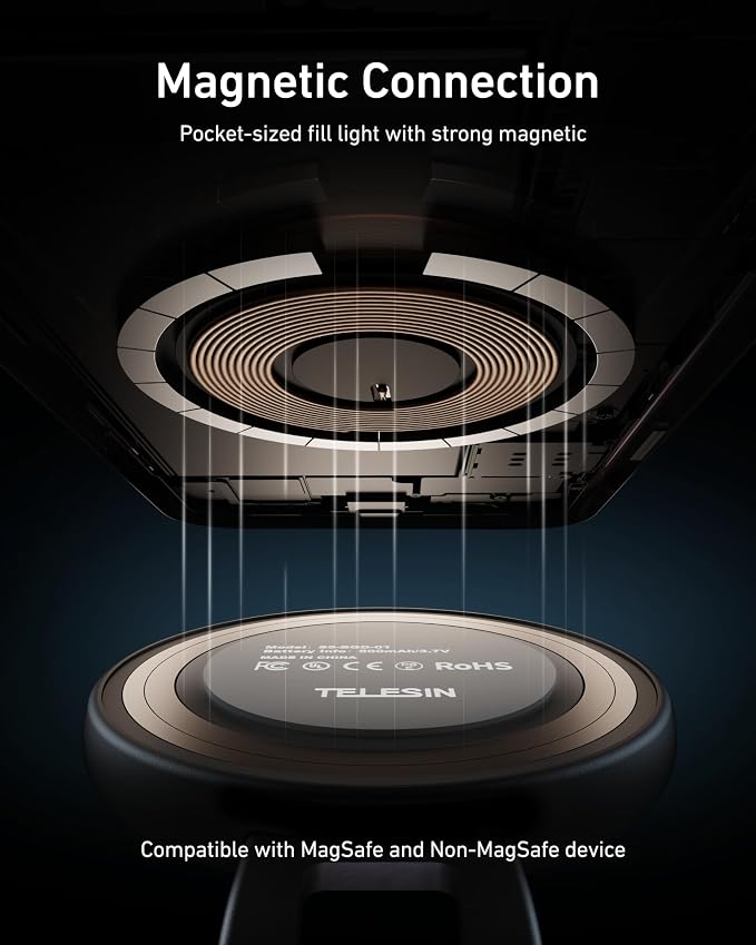 TELESIN C03 Magnetic Phone Beauty Selfie Light Compatible - Image 5