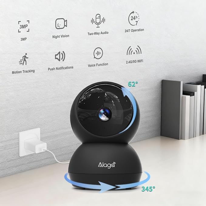 Security Camera, 2K HD Indoor Security Camera, 360 Degree Pan/Tilt Pet Camera - Image 2