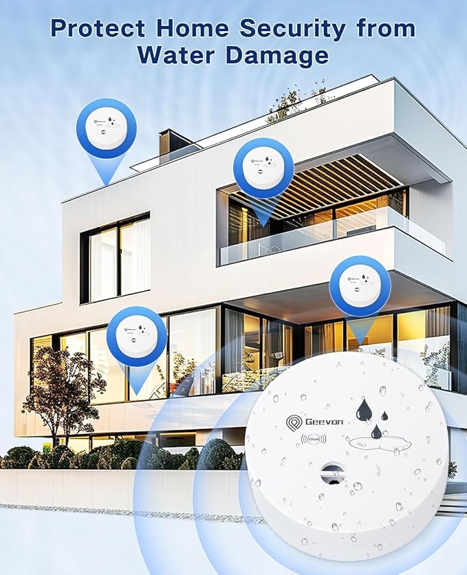 Geevon 1 Pack Water Leak Detectors, 100dB Water Sensor Alarms Flood Detector - Image 9