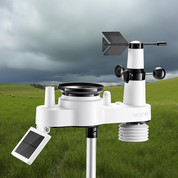 VEVOR 7-in-1 Wireless Weather Station, 7.5-Inch VA Display, Solar Powered - Image 8