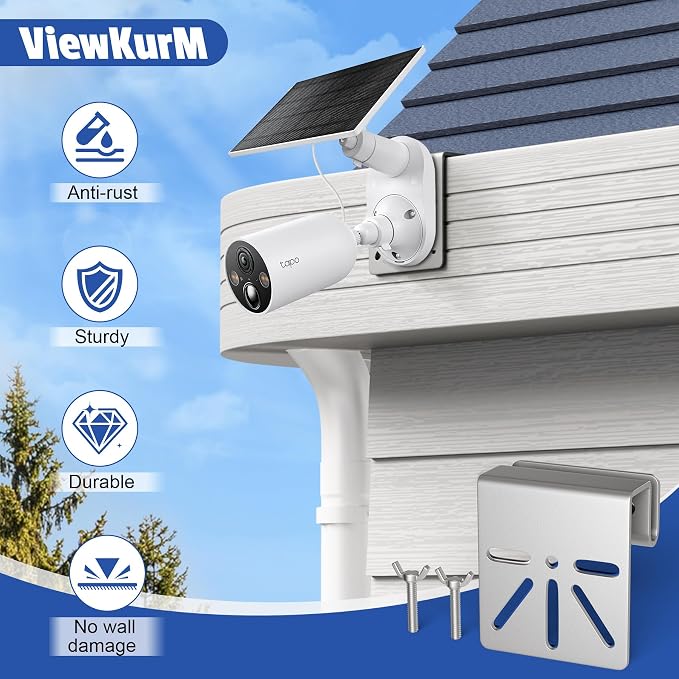 2 PCS ViewKurM Gutter Mount for Security Cameras, Stainless Steel Camera Mount - Image 6