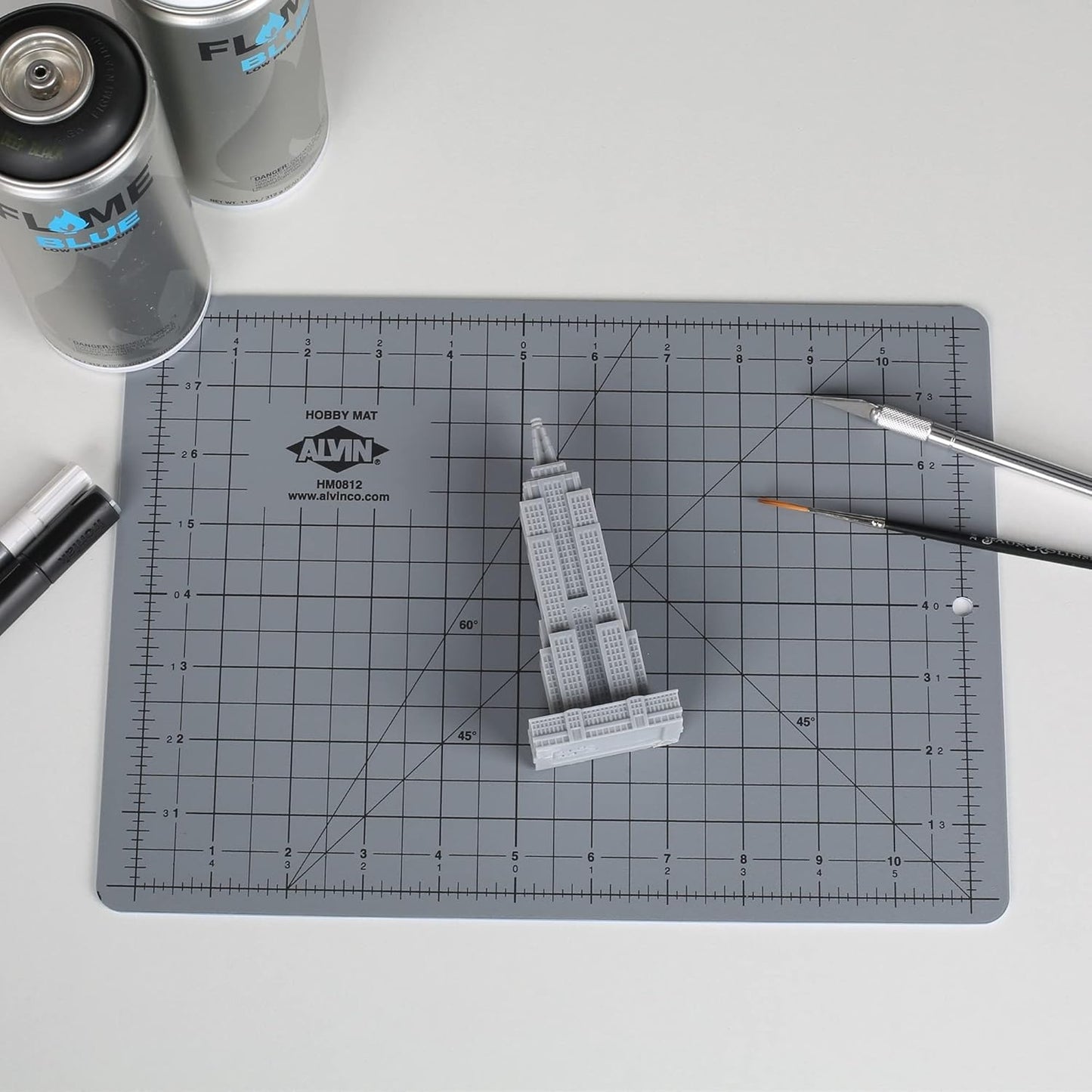 ALVIN HM Self-Healing Cutting Mat for Hobbies 8.5 x 12 inch | Double-Sided Blue/Grey | 3-Layer Gridded Surface for Arts, Crafts and Sewing - Model HM0812