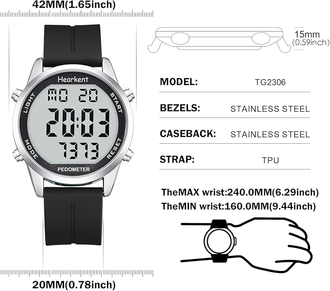 Pedometer Watch for Walking for Senior No App Required - Image 9