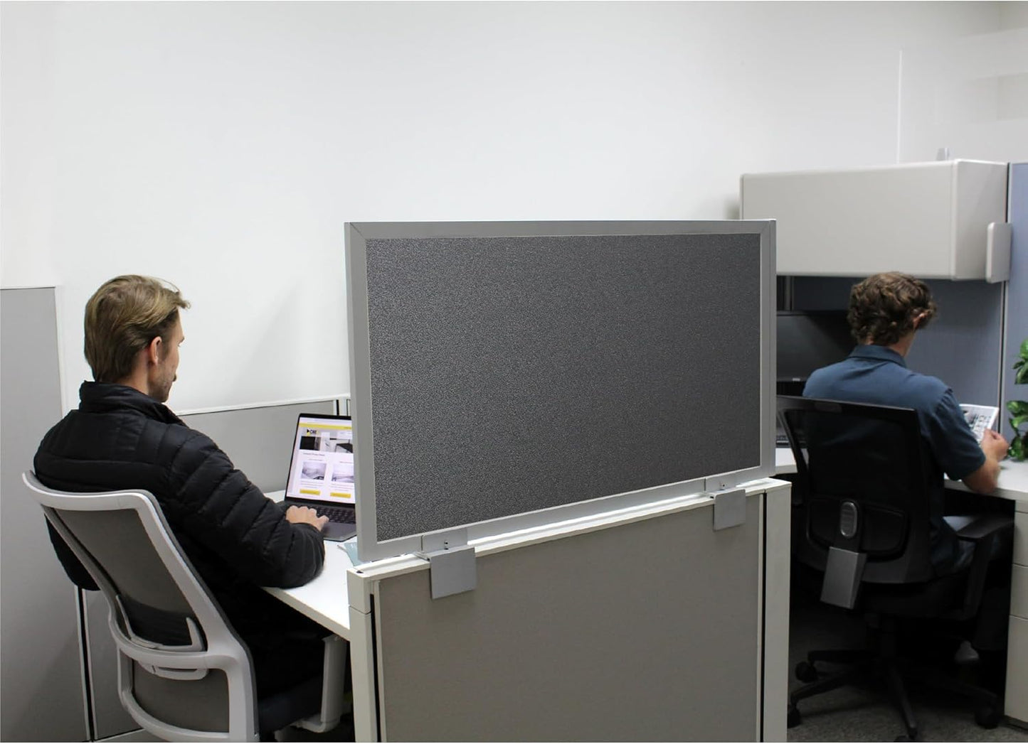 OBEX Acoustical Cubicle Privacy Screen Extender Desk Panel & Office Divider, Add Separation & Block Noise, 18" x 66", Graphite