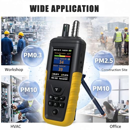 Dust Particle Counter, High Sensitivity 3-Channel PM0.3/2.5/10 um Air Quality - Image 4