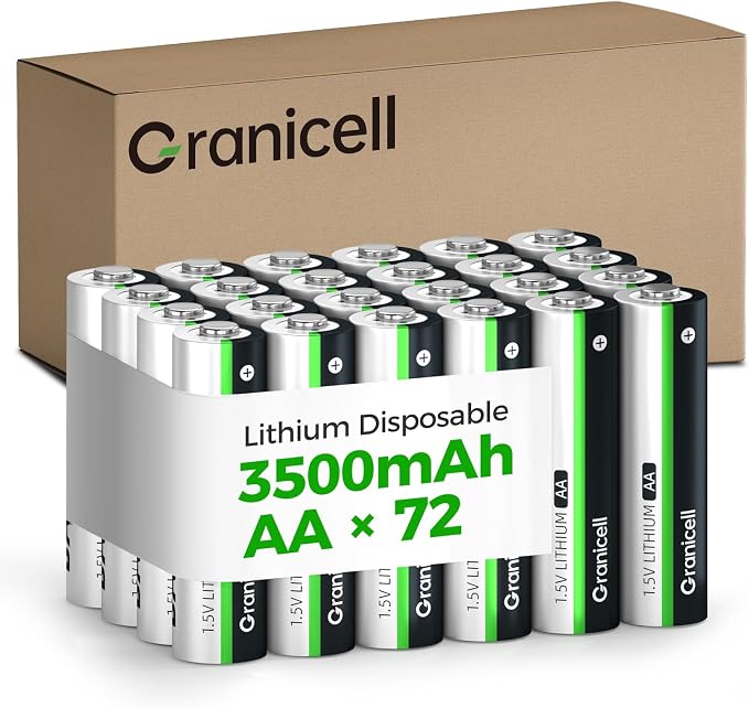Granicell 72-Pack 3500mAh Lithium AA Batteries | 1.5V by Granicell