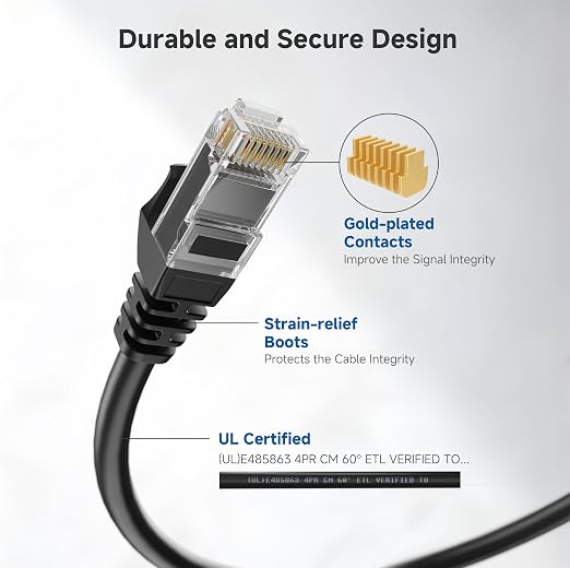 Cable Matters 10Gbps 5-Pack Snagless Cat 6 Ethernet Cable - 8ft - Image 4
