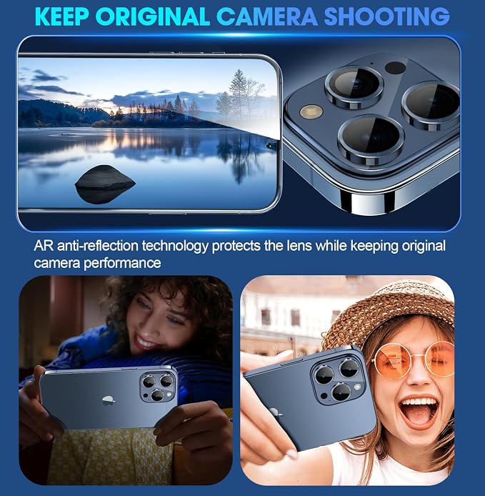for iPhone 15 Pro/iPhone 15 Pro Max Camera Lens Protector Individual Metal Ring - Image 4
