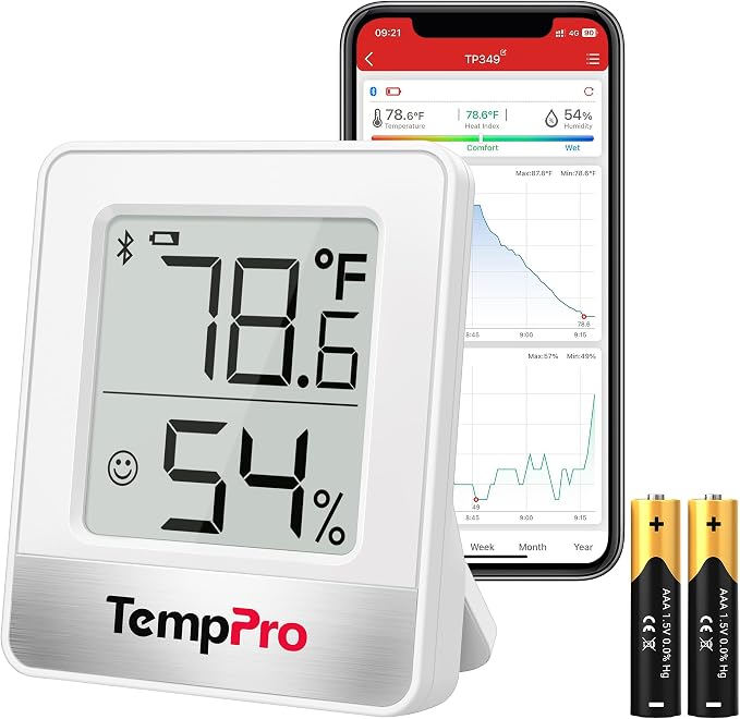 TempPro TP349 Bluetooth Hygrometer Thermometer by TempPro