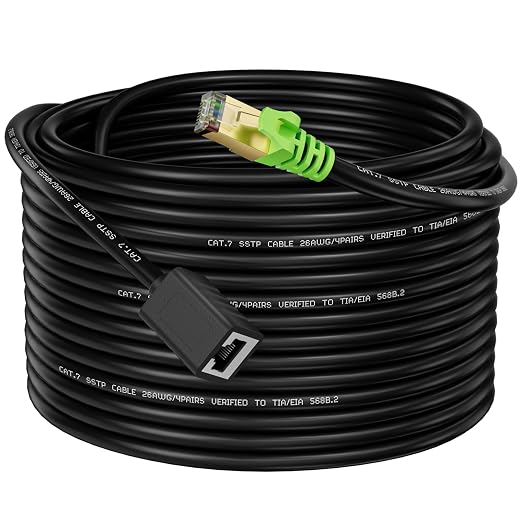 Ethernet Extension Cable 25ft, Network Cat6a Extension Patch Cable RJ45 Cords by Weetcoocm