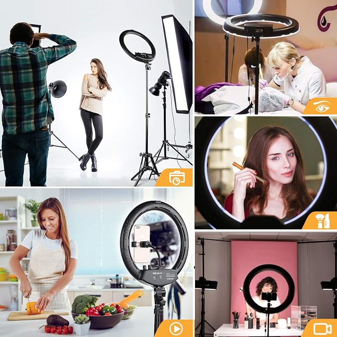 Ring Light with Tripod Stand, Yesker 14 Inch LED Ringlight Kit with Phone - Image 5