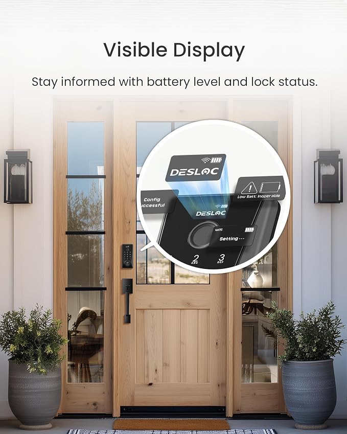 DESLOC Smart Lock D110 Plus, WiFi Fingerprint Smart Front Door Lock - Image 6