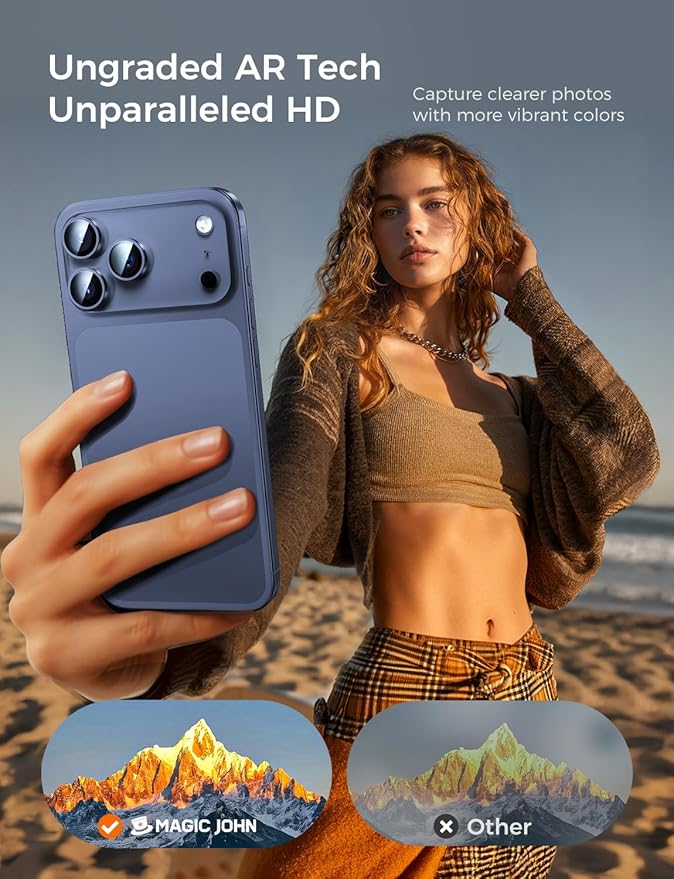 MAGIC JOHN for iPhone 17 Pro Max/17 Pro Camera Lens Protector 9H Aerospace - Image 4