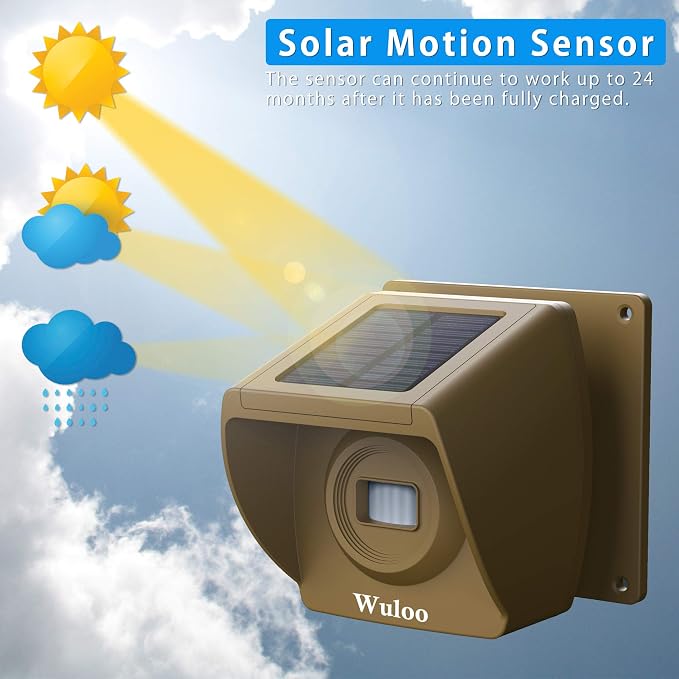 Solar Driveway Alarm Wireless Outside 1800ft Range, Outdoor Motion Sensor & - Image 5