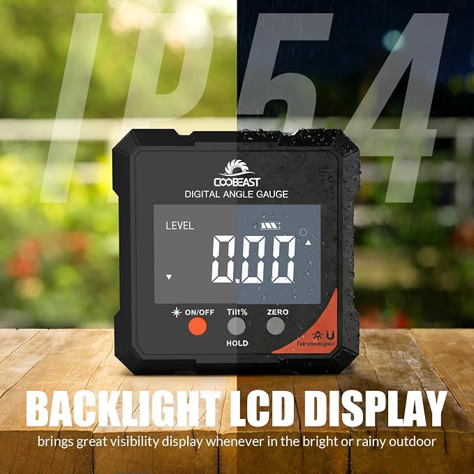 Digital Angle Finder with Laser, 4-Side Magnetic Digital Angle Gauge, - Image 5