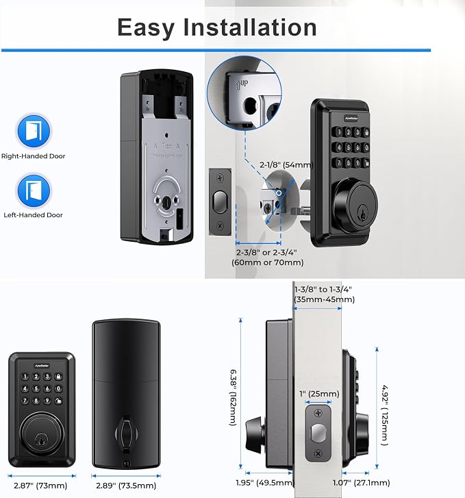 Smart Wi-Fi Deadbolt Door Lock, Keyless Entry Lock - Image 6