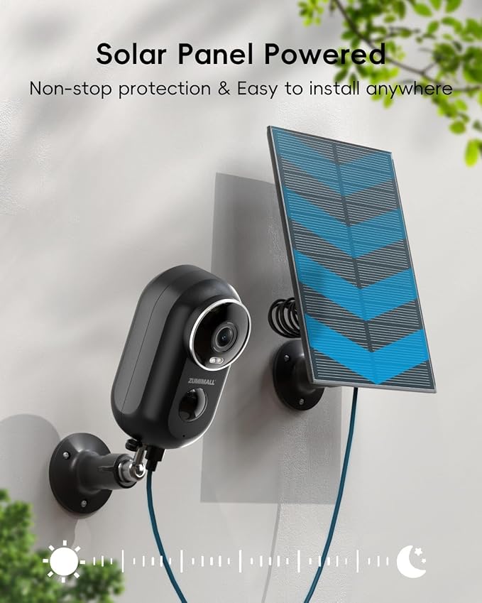 ZUMIMALL Solar Security Cameras Wireless Outdoor, 2K Outdoor Camera Wireless - Image 2