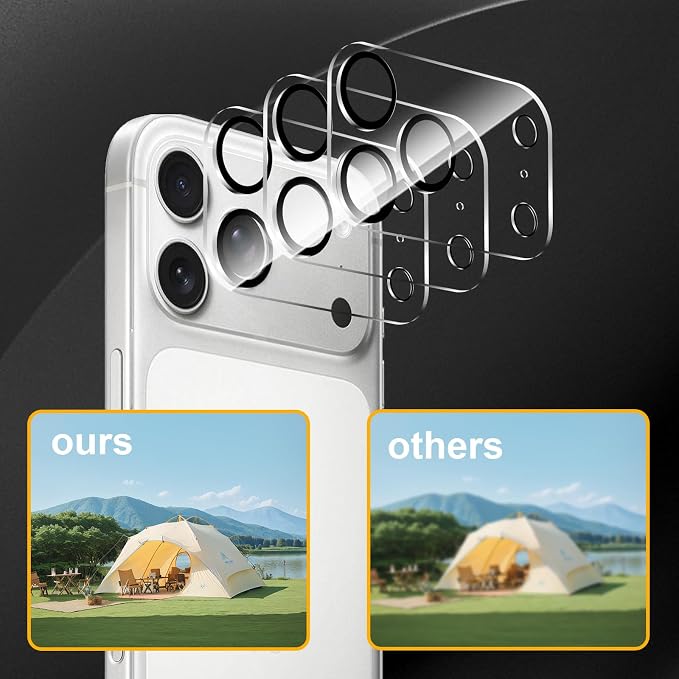 3 Pack Camera Lens Protector for iPhone 17 Pro Max, Tempered Glass, - Image 6