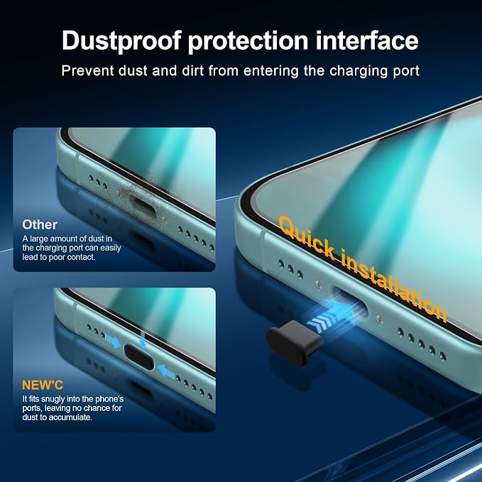 NEW'C 3x for iPhone 16 Screen Protector+ 3x Camera Lens Protector, Sensor - Image 5