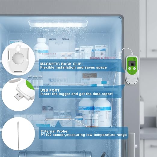 Tzone Low Temperature Data Logger USB Freezer Thermometer Recording - Image 2