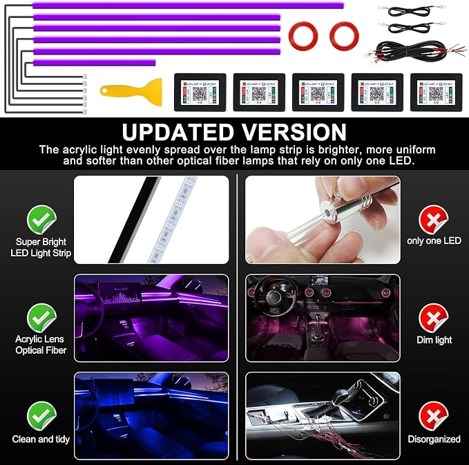 Acrylic Interior Car LED Strip Light - Image 5