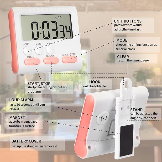 Mudder 3 Pack Digital Kitchen Timer - Image 5