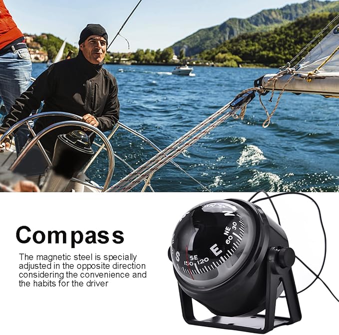 VGEBY Marine Navigation Compass, High Precision LED Marine Digital Car Mount - Image 6