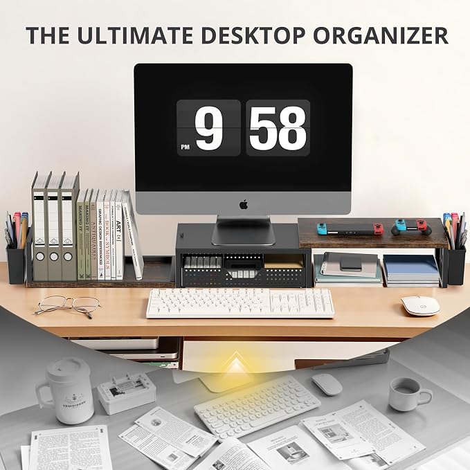 OPNICE Desk Organizers and Accessories, Dual Monitor Stand Riser - Image 6