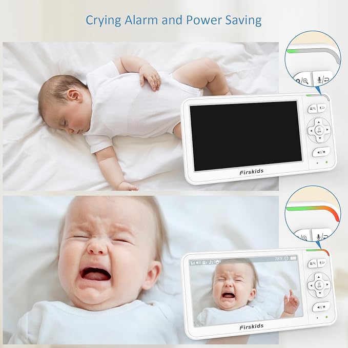 5" Baby Monitor with Camera and Audio, No WiFi Travel Baby Monitor, Pan Tilt - Image 5
