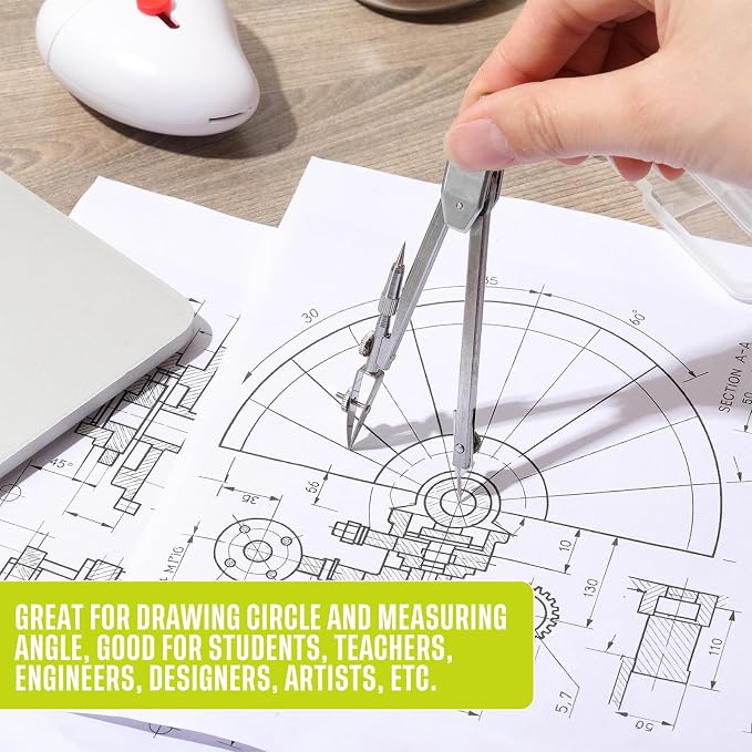 EBOOT Student Geometry Math Set, Drawing Compass and 6 Inch Swing Arm - Image 4