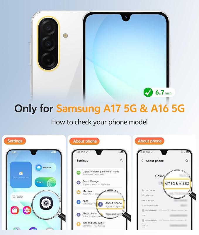 FNTCASE for Galaxy A17/A16 5G Phone Case: for Samsung A17 Cases Matte - Image 2